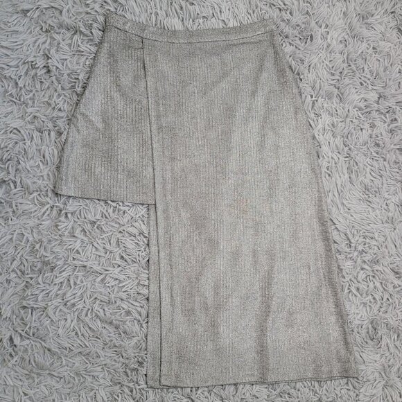 Asymmetrical Metallic Skirt - Picture 1 of 3